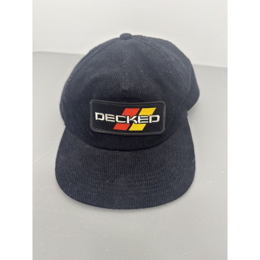 Decked Truck Beds Trucker Fit Hat  Snap Back black corduroy #40‎